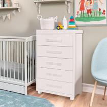 Cômoda Para Quarto Infantil 5 Gavetas Grande Branco Cômoda Para Quarto Infantil 5 Gavetas Grande Branco