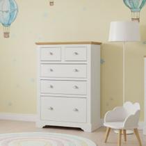 Cômoda para Quarto Infantil 5 Gavetas Toledo Branco Cômoda para Quarto Infantil 5 Gavetas Toledo Branco