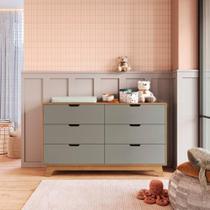 Cômoda para Quarto Infantil 6 Gavetas 100% Mdf Alice Verti/ Castanho