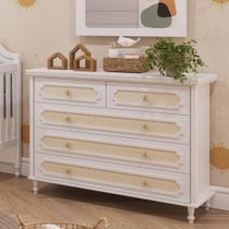 Cômoda para Quarto Infantil Branco com Telinha Natural Linha Classic Quater