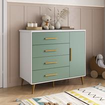 Cômoda para Quarto Infantil Kids Espresso Móveis Verde/Branco Cômoda para Quarto Infantil Kids Espresso Móveis Verde/Branco