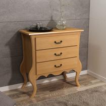 Cômoda Para Quarto Madeira Maciça 3 Gavetas Provençal Gregory B07 Mel - Lyam Decor