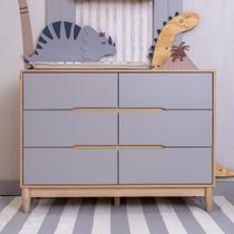Cômoda para Quarto Moderna Linha infantil Cinza com 6 gavetas espaçosas Linha Tomi Marca Quater Cômoda para Quarto Moderna Linha infantil Cinza com 6 gavetas espaçosas Linha Tomi Marca Quater
