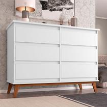 Cômoda para Quarto Organizadora Londres com 6 Gavetas - Branco Cômoda para Quarto Organizadora Londres com 6 Gavetas - Branco
