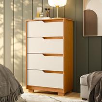 Cômoda Para Quarto Pequena 4 Gavetas 70cm Lody A04 Flex Cinamomo Off White - Lyam Decor Cômoda Para Quarto Pequena 4 Gavetas 70cm Lody A04 Flex Cinamomo Off White - Lyam Decor