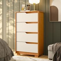 Cômoda Para Quarto Pequena 4 Gavetas 70cm Lody A04 Flex Cinamomo Off White - Lyam Decor Cômoda Para Quarto Pequena 4 Gavetas 70cm Lody A04 Flex Cinamomo Off White - Lyam Decor