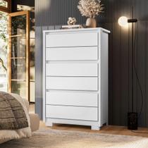 Cômoda Para Quarto Pequena 6 Gavetas 79cm Unitá A04 Branco - Lyam Decor Cômoda Para Quarto Pequena 6 Gavetas 79cm Unitá A04 Branco - Lyam Decor