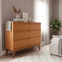 Cômoda para Quarto Reforçada Londres 6 Gavetas - Nature
