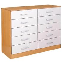 Cômoda Parati 10 Gavetas Primicia Cor Cinamomo Off White