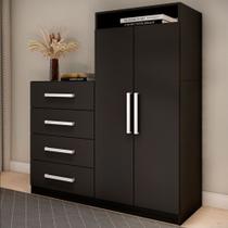 Cômoda Paris 2 Portas 4 Gavetas Preto Fosco - Panorama Móveis Cômoda Paris 2 Portas 4 Gavetas Preto Fosco - Panorama Móveis