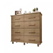 Cômoda Paris 8 Gavetas Noce Lanza Cômoda Paris 8 Gavetas Noce Lanza