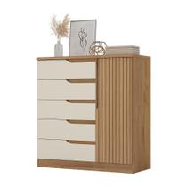 Comoda Paris Quarto Com 5 Gavetas e 1 Porta