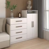 Cômoda Patronum 2 Portas 4 Gavetas Branco - Panorama Móveis