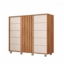 Cômoda Pegasus com 5 Gavetas 2 Portas Freijo Off White Caemmun