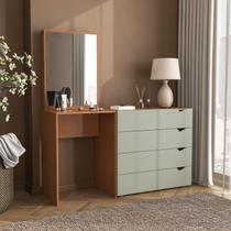Cômoda Penteadeira 4 Gavetas com Espelho Porto