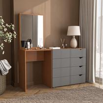 Cômoda Penteadeira 4 Gavetas com Espelho Porto