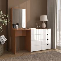 Cômoda Penteadeira 4 Gavetas com Espelho Porto Cômoda Penteadeira 4 Gavetas com Espelho Porto