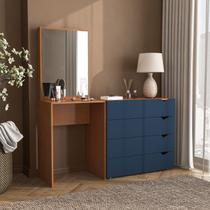 Cômoda Penteadeira 4 Gavetas com Espelho Porto