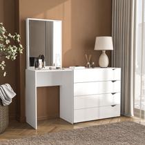 Cômoda Penteadeira 4 Gavetas com Espelho Porto