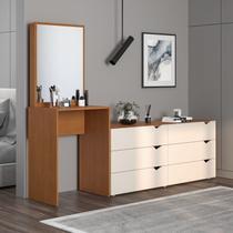 Cômoda Penteadeira 6 Gavetas com Espelho Porto Cômoda Penteadeira 6 Gavetas com Espelho Porto