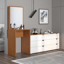 Cômoda Penteadeira 6 Gavetas com Espelho Porto Cômoda Penteadeira 6 Gavetas com Espelho Porto