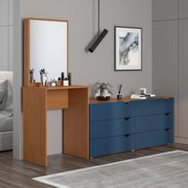 Cômoda Penteadeira 6 Gavetas com Espelho Porto