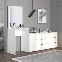 Cômoda Penteadeira 6 Gavetas com Espelho Porto