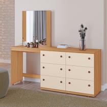 Cômoda Penteadeira Marília 100 MDF Tuboarte 6 Gavetas e Espelho Cômoda Penteadeira Marília 100 MDF Tuboarte 6 Gavetas e Espelho