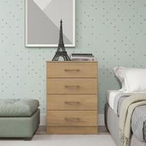 Cômoda Pequena 4 Gavetas 55x93cm Mdp Carvalho Menu Móveis Carvalho