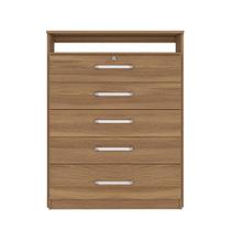 Cômoda pequena 5 gavetas para quarto 86cm Triunfo 5090 Amêndola Touch Demóbile