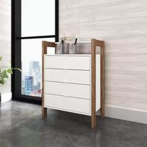 Cômoda Pequena com 4 Gavetas 65x90cm Branco