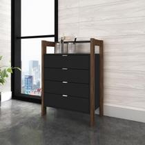 Cômoda Pequena com 4 Gavetas 65x90cm Preto