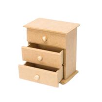 Cômoda pequena porta objetos jóias bijuterias 3 gavetas mdf cru