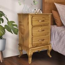 Cômoda Pequena Retro 3 Gavetas Rústica Pés Luís XV