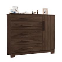 Cômoda Pietra 1 Porta 5 Gavetas Tampo 18mm Pés em PVC JCM