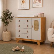 Cômoda Pingo Quarto Bebê Trocador Janela de Tela 4 Gavetas - Cômoda Pingo Quarto Bebê Trocador Janela de Tela 4 Gavetas -