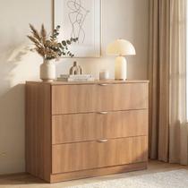 Cômoda Planejada 3 Gavetas 109cm Hera CabeCasa MadeiraOriginals Marrom Louro