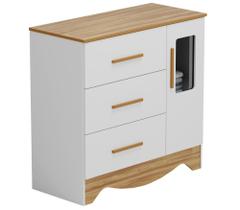 Comoda Popy Retro 1 Porta 3 Gavetas - Moveis Peroba