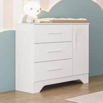 Comoda popy retro 1 porta lisa plus branco brilho - moveis peroba