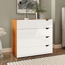 Cômoda Porto 4 Gavetas Freijó/Branco - Politorno