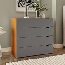 Cômoda Porto 4 Gavetas Freijó/Cinza - Politorno Cômoda Porto 4 Gavetas Freijó/Cinza - Politorno