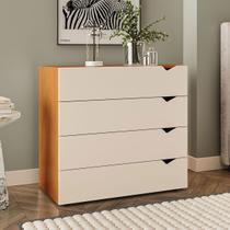 Cômoda Porto 4 Gavetas Freijó/Creme - Politorno Cômoda Porto 4 Gavetas Freijó/Creme - Politorno