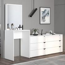 Cômoda Porto 6 Gavetas com Espelho Branco - Politorno Cômoda Porto 6 Gavetas com Espelho Branco - Politorno