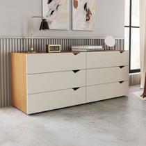 Cômoda Porto 6 Gavetas Freijó/Creme - Politorno Cômoda Porto 6 Gavetas Freijó/Creme - Politorno