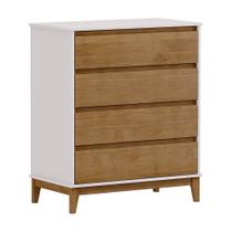 Cômoda Prata 4 Gavetas Off White - Freijó Cômoda Prata 4 Gavetas Off White - Freijó