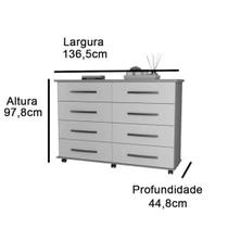 Cômoda Primus Jade 8 gavetas Mel Com Pérola Cômoda Primus Jade 8 gavetas Mel Com Pérola