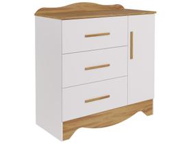 Cômoda Provençal Moveis Peroba Clara MDF 03 gavetas 01 pt ls