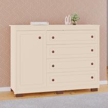 Cômoda Provenza 100 MDF 1 Porta 4 Gavetas Cômoda Provenza 100 MDF 1 Porta 4 Gavetas