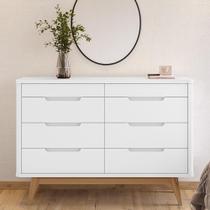 Cômoda Quarto 135cm Orgânica 8 Gavetas Luke Branco C14 - Mpozenato Cômoda Quarto 135cm Orgânica 8 Gavetas Luke Branco C14 - Mpozenato