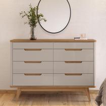 Cômoda Quarto 135cm Orgânica 8 Gavetas Luke Off/Cedro C14 - Mpozenato Cômoda Quarto 135cm Orgânica 8 Gavetas Luke Off/Cedro C14 - Mpozenato